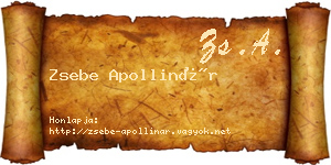 Zsebe Apollinár névjegykártya